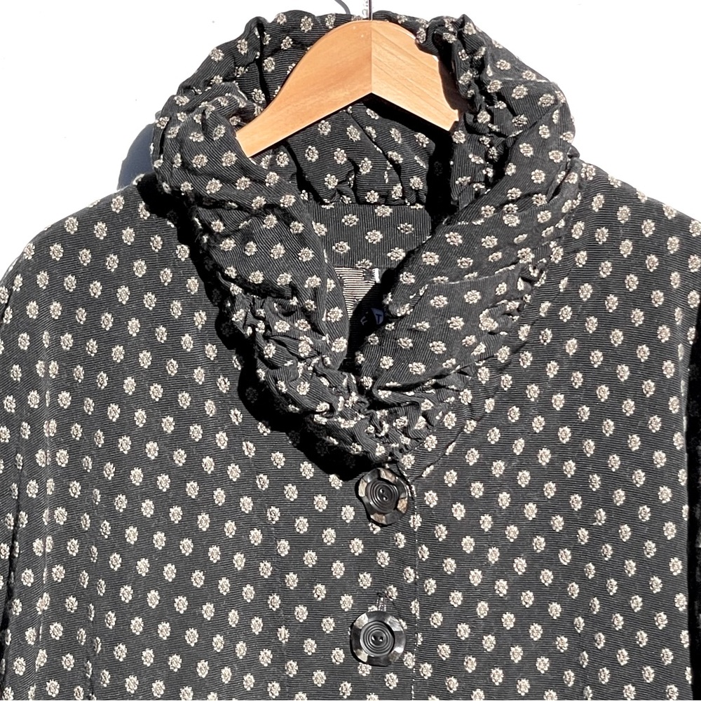 DRESS TO KILL by Jane Mohr Women’s Black and Tan Geo Pattern Oversized Jacket - Picture 2 of 6